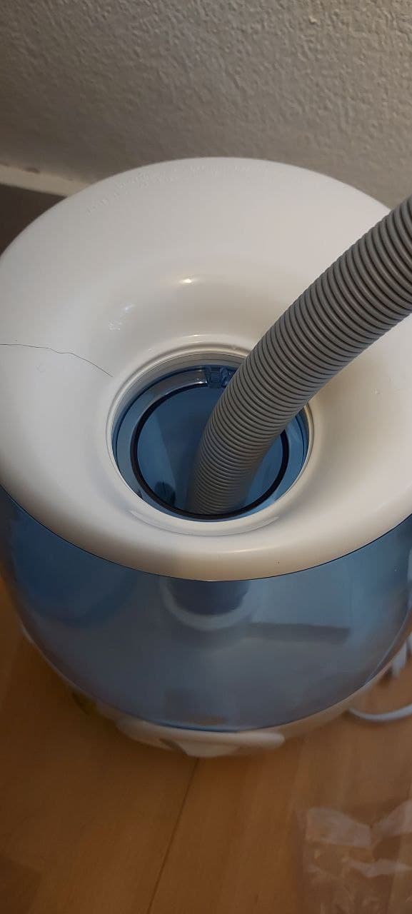 Hose placed inside humidifier