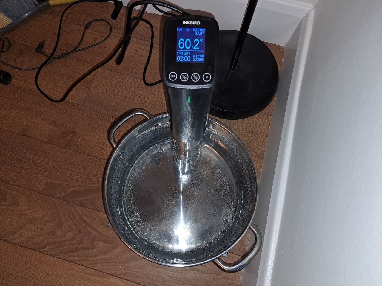 Sous vide heating up for pasteurization