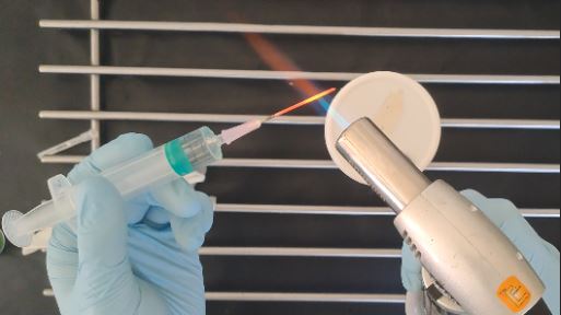 flame sterilize syringe
